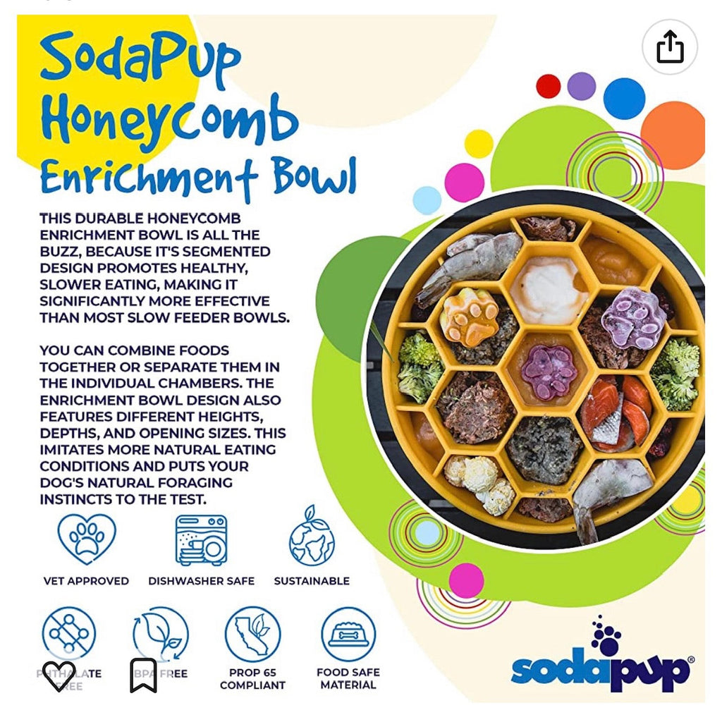 SodaPup Honeycomb Slow Feeder Dog Bowl